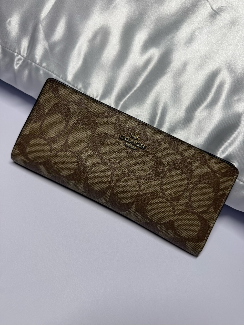 Coach Brown Signature Continental Wallet